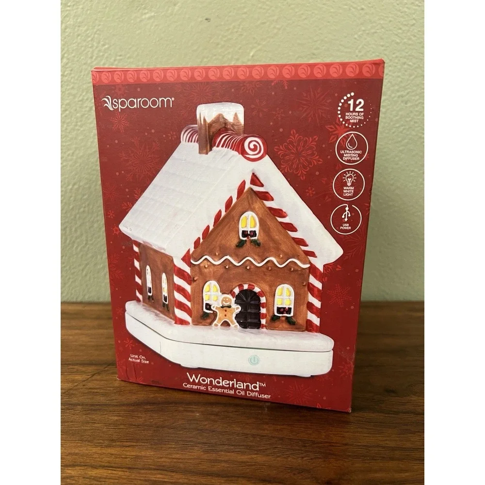 sparoom essential oil diffuser Wonderland Ceramic Gingerbread House